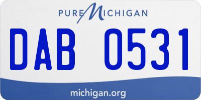 MI license plate DAB0531