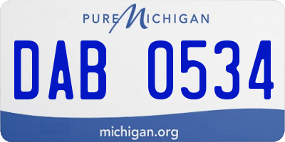 MI license plate DAB0534