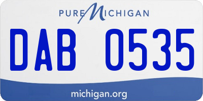 MI license plate DAB0535