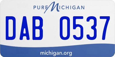 MI license plate DAB0537