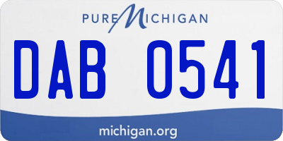 MI license plate DAB0541