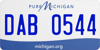 MI license plate DAB0544