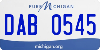 MI license plate DAB0545