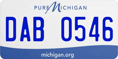 MI license plate DAB0546