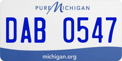 MI license plate DAB0547