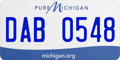 MI license plate DAB0548
