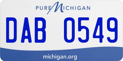 MI license plate DAB0549