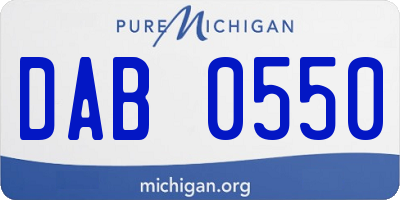 MI license plate DAB0550