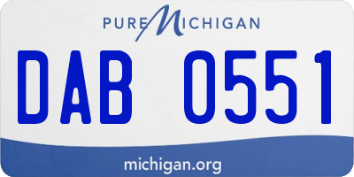 MI license plate DAB0551