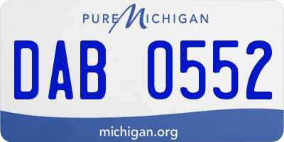 MI license plate DAB0552