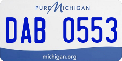 MI license plate DAB0553