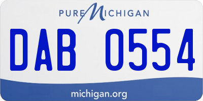 MI license plate DAB0554