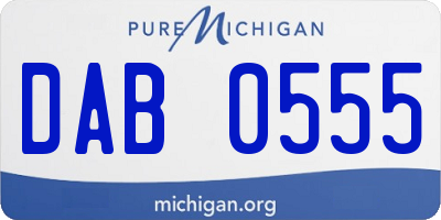 MI license plate DAB0555