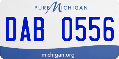 MI license plate DAB0556