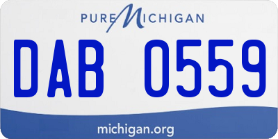 MI license plate DAB0559