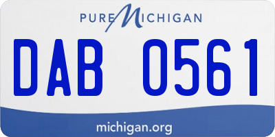 MI license plate DAB0561
