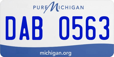 MI license plate DAB0563