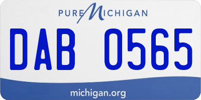 MI license plate DAB0565