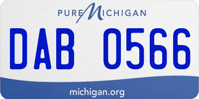 MI license plate DAB0566