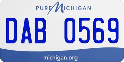 MI license plate DAB0569