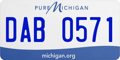 MI license plate DAB0571