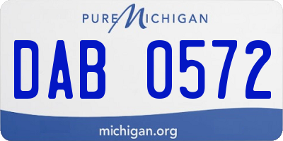 MI license plate DAB0572