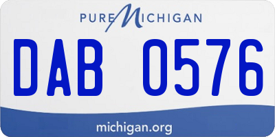 MI license plate DAB0576