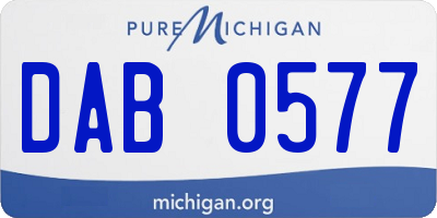 MI license plate DAB0577