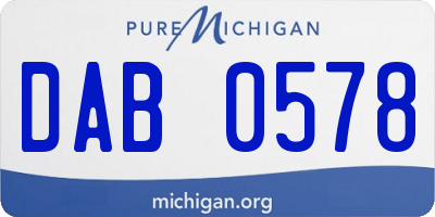 MI license plate DAB0578