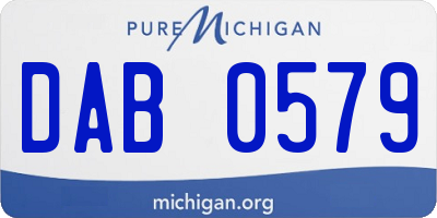 MI license plate DAB0579