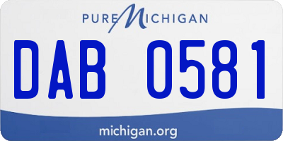 MI license plate DAB0581