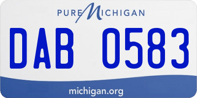 MI license plate DAB0583