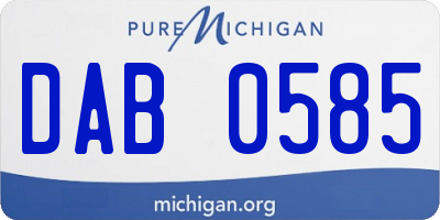 MI license plate DAB0585