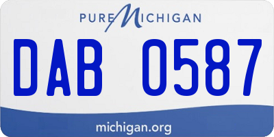 MI license plate DAB0587