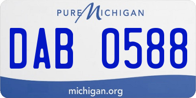 MI license plate DAB0588