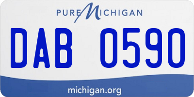MI license plate DAB0590