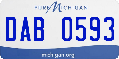 MI license plate DAB0593