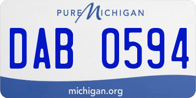 MI license plate DAB0594