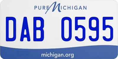 MI license plate DAB0595