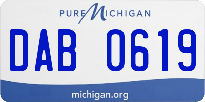 MI license plate DAB0619