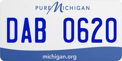 MI license plate DAB0620