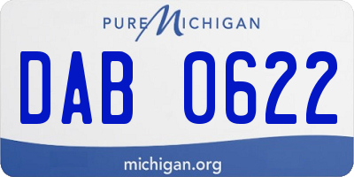 MI license plate DAB0622