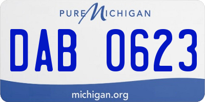 MI license plate DAB0623