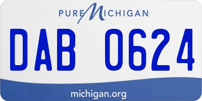 MI license plate DAB0624