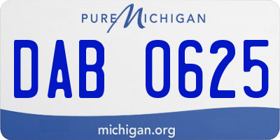 MI license plate DAB0625