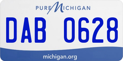 MI license plate DAB0628