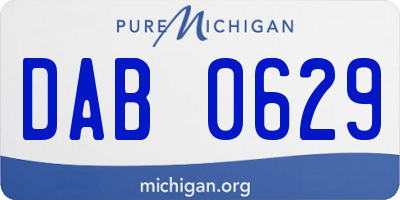 MI license plate DAB0629