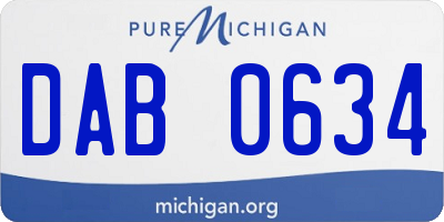 MI license plate DAB0634
