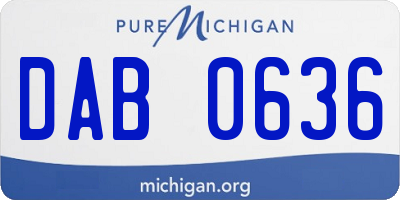 MI license plate DAB0636