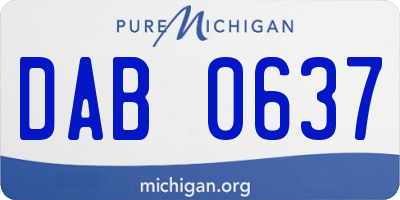MI license plate DAB0637